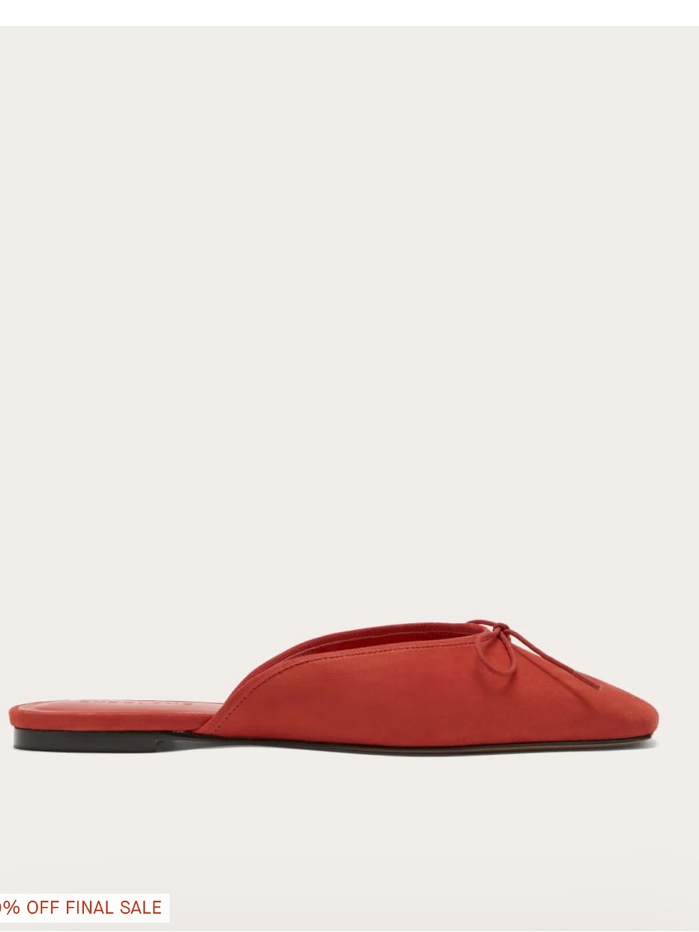 Everlane Red Slip-On Ballet Mule with Bow